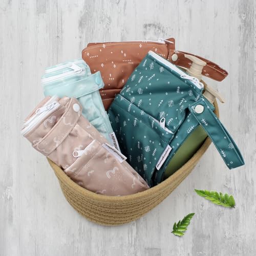Image of Mama Koala 2 Pack Wet Dry Bags on the Go, Swimming Pool, Beach, in Gym, Fitness Center, Natatorium, Polyester Waterproof Diaper Bag with 2 Pockets, Portable, Reusable, Machine Washable-12in /16in-016