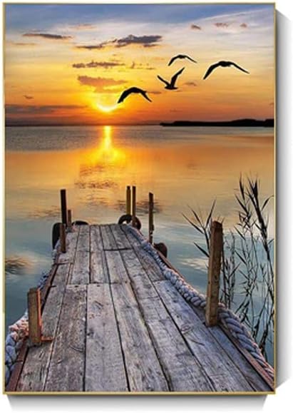 5d Diamond Painting DIY Landscape Seascape Handmade Diamond Embroidered Mosaic Pattern Home Decoration Christmas Gift BGG06 50x70cm