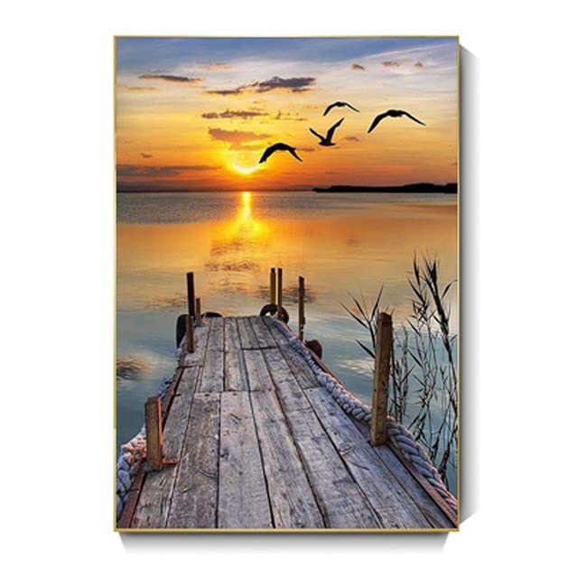 5d Diamond Painting DIY Landscape Seascape Handmade Diamond Embroidered Mosaic Pattern Home Decoration Christmas Gift BGG06 50x70cm