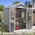 Aoxun 6x4 FT Outdoor Storage Shed, Plastic Garden Resin Shed with Floor and Window for Patio, Lawn, Outdoor Storage with Lockable Door for Bike, Garbage Can, Tools, Grey