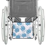 Catheter Bag Holder for Wheelchairs,Foley Catheter Bag Covers Urine Bags Cover for Wheelchair with Storage Pocket and Adjustable Straps(Blue Print)