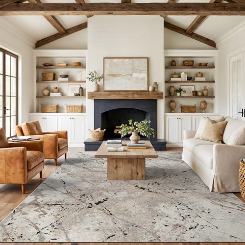 Rugshop Drifted Marble Area Rug 7