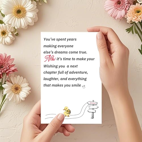 Retirement Card Gift for Women Men - Funny Retirement Cards with Envelopes for Husband Wife, Happy Leaving Cards for Coworker Friend Family, Unique Farewell Greetings Card for Celebration