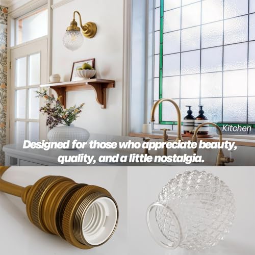 Image of Brass Gold Wall Sconce Clear Glass Bathroom Vanity Light