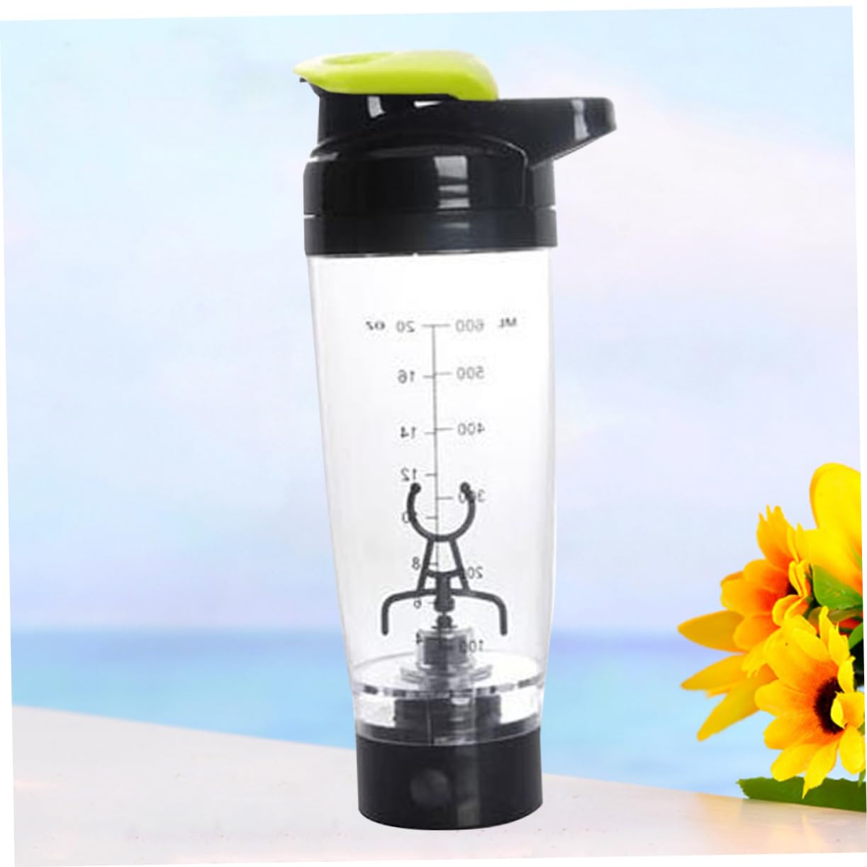 ABOOFAN Batteriebetriebene Protein Shaker Flasche Tornado Mix Flasche 600 Ml Pp Material Tragbar Grün