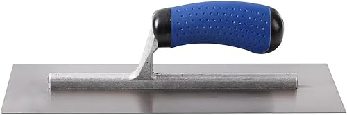 Miniatura 5 de ZJNOTED Paleta de yeso de 12 x 4 pulgadas, herramienta de acabado para cemento, acero al carbono templado, mango de goma suave de montaje de