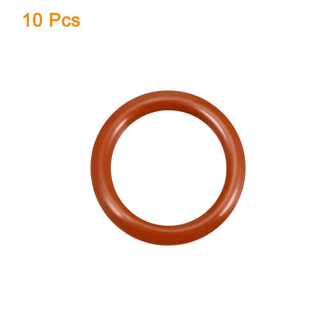 sourcingmap Silicone O-Ring, 14mm OD, 10mm ID, 2mm Width, VMQ Seal Rings Gasket, Red, Pack of 10, 10mmx14mmx2mm - Image 2