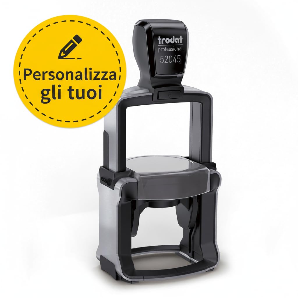 Trodat Professional 52045 - Timbro aziendale, rotondo, 4,5 cm, personalizzabile | Trodat Professional 52045 - Timbro aziendale, rotondo, 4,5 cm, personalizzabile con testo e logo, timbro aziendale