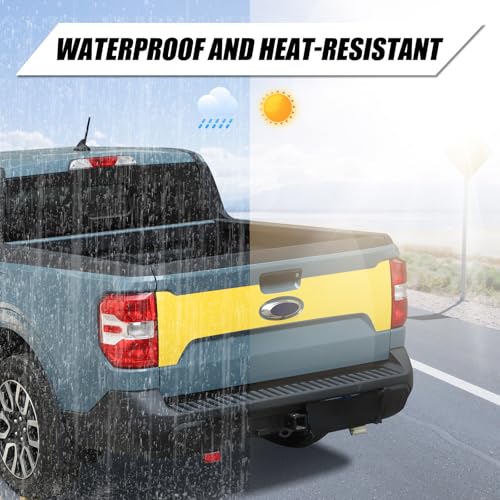 Image of Aunginsy Trunk Tailgate Panel Decal Sticker Wrap Compatible with Ford Maverick 2022-2025 Pickup Trunk Tailgate Door Panel Yellow Graphics Precut Vinyl Decal Decorative Sticker Protection Accessories