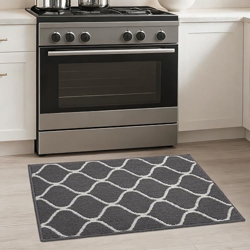 COSY HOMEER Tapis de Cuisine Antidérapant, 50 x 80 cm Tapis de Cuisine Devant Evier, Anti-salissures, Lavable en Machine pour Cuisine, Buanderie, Entrée,...