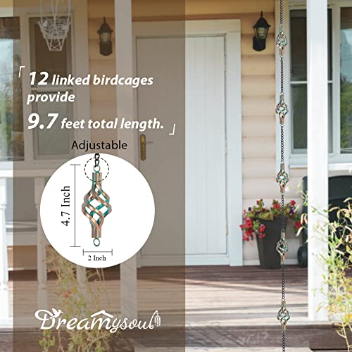 Dreamysoul B0BK4CMRNS 9.7Ft Rain Chain, Iron Rain Chain thumb #1