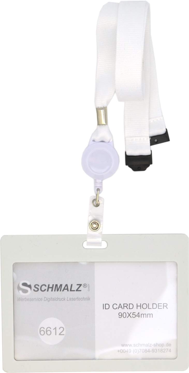 50 Unidades Funda para Tarjeta Tulla con Cinta Llavero Extensible Jojo 20mm Ancho Lanyard Funda de Identificación Soporte de Tarjeta Credencial Soporte Documentos Formato Apaisado Oficina Escuela