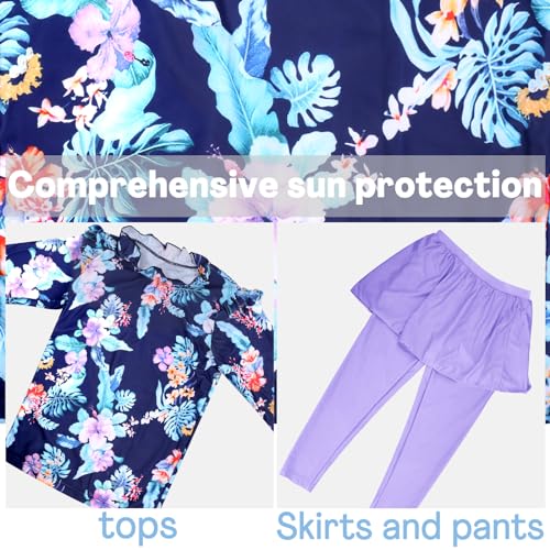 Baby Girls Two Piece Swimsuit Top and Pant UPF 50+ Sun Protection Long Sleeve Swimwear Bathing Suit3