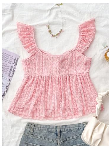 Girl's Lace Ruffle Cap Sleeve Tops Bowknot Sweetheart Neck T Shirt Babydoll Peplum Tee Top2