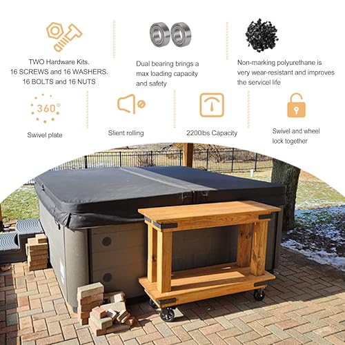 Yaemiky YEMI-5B 5 Inch Caster Wheels, Casters Set Of 4, Heavy Duty Casters thumb #4