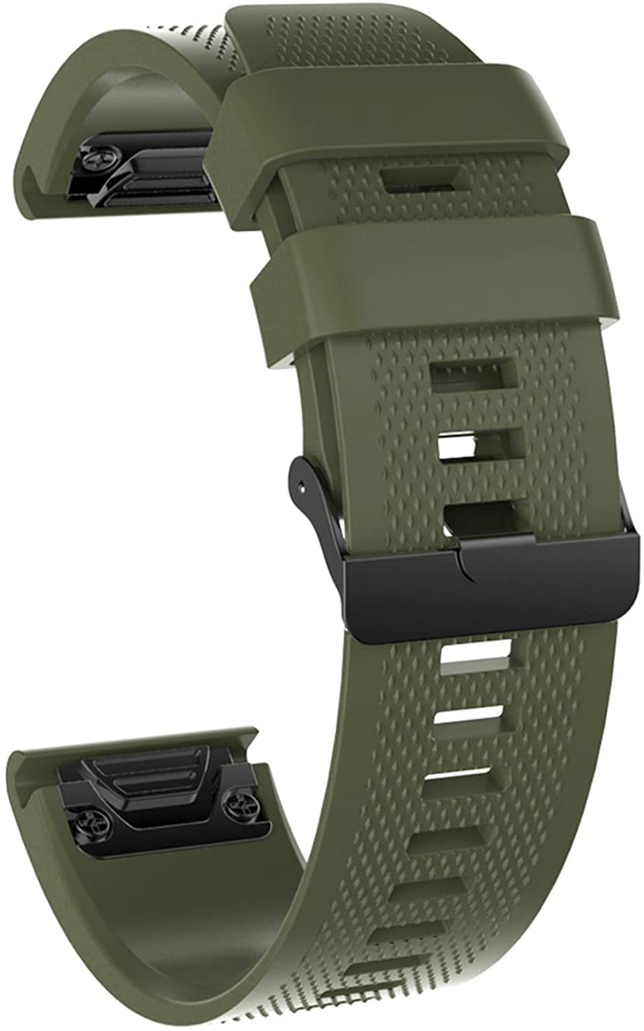Fleshy Leaf 26mm Silicone Band Compatible for Garmin Fenix 7X,Fenix 6X,Fenix 6X Pro,Fenix 5X,Fenix 5X Plus/Fenix 3/3 HR,Quick Release Strap Wristband (Army green) - Image 2