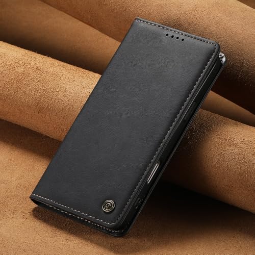 Étui Samsung Galaxy A73 5G en cuir premium noir avec clapet magnétique raffiné