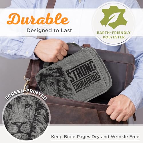 Image of Christian Art Gifts Polyester Bible Cover for Men & Women: Joshua 1:10