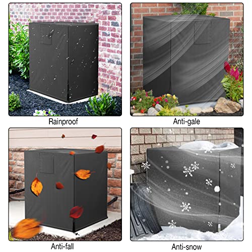 Image of Air Conditioner Cover for Outside, AC Unit Covers Outdoor Fits up to 26X26X32 Inch, Durable Waterproof Windproof and Snowproof Design