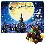 Hallingers 24 Pralinen-Adventskalender, ohne Alkohol (300g) - Magische Reise (Advents-Karton) - Weihnachten 2022, Für Sie#Für Ihn - Geschenk zu Weihnachten 2022