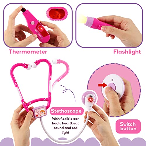 HYAKIDS Doctors Set for Kids Age 3, Vet Toys for Kids with Medical Suitcase and Puppy Dog, Doctor Role Play Toy Gifts for Girls Boys - Image 2
