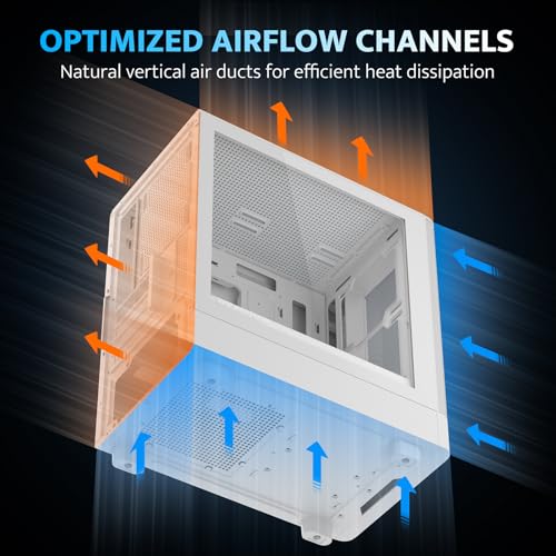 Image of darkFlash Micro-ATX PC Case, Pre-Install 3 PWM ARGB Fans Computer Case, High Heat Dissipation MATX Gaming PC Case, USB 3.0 Port, Supports up to 240mm AIO(DB330M MESH, White)