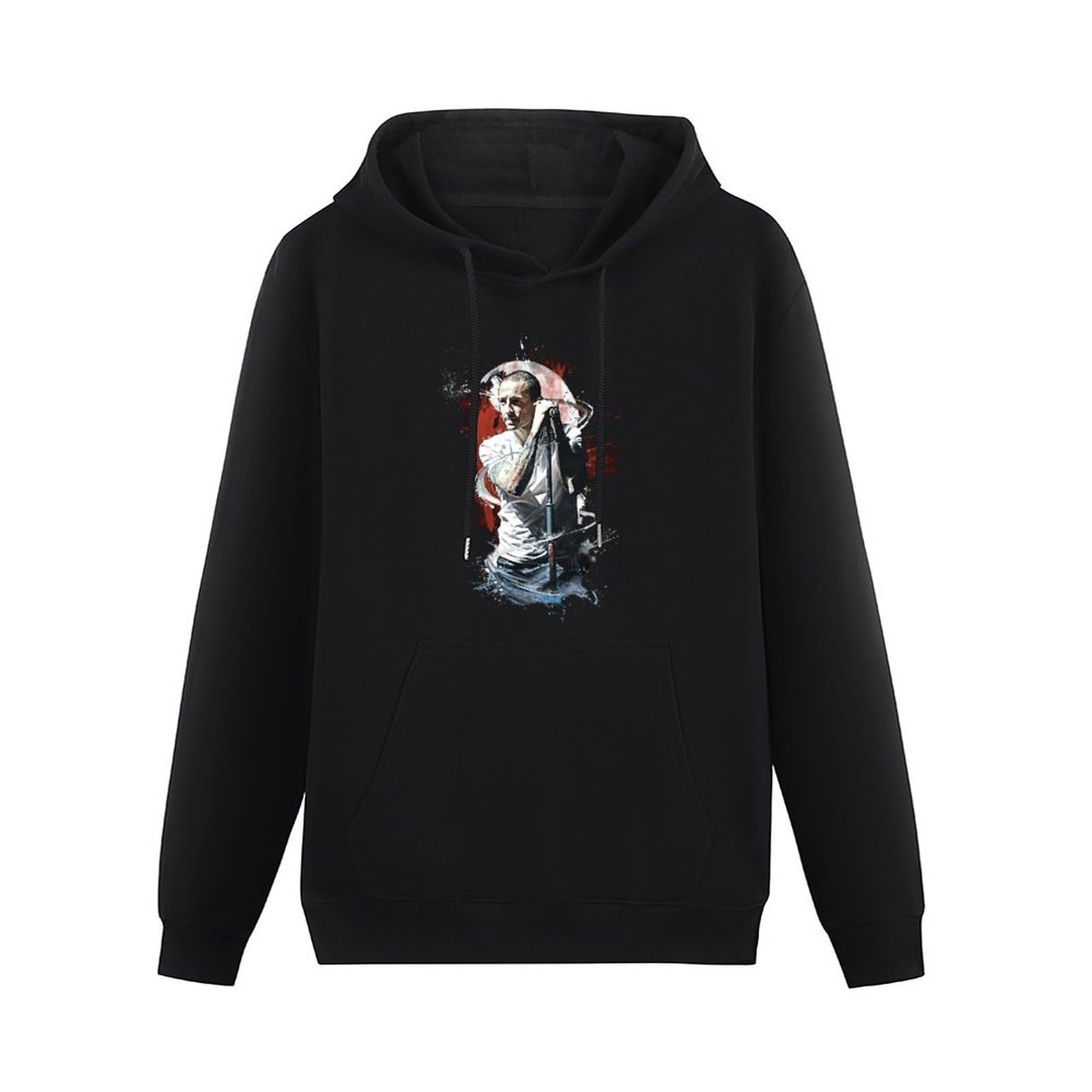 SEizedSONGLONG Chester Bennington Hooded Hoodie Streetwear Printed Long Sleeve Hoody Black