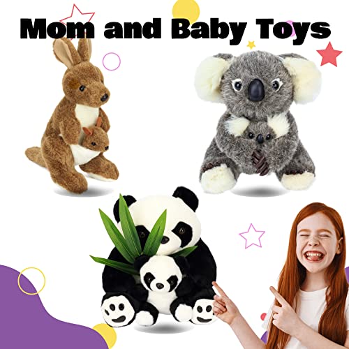 Hopearl Kangaroo Mama And Baby Joey Stuffed Animal Soft Plushie Toy Jungle Baby Shower Nursery Décor Zoo Animals For Toddlers Adorable Stuffed Kangaroos Gift For Kids Boys Girls, Brown, 11.5'' #TOP7