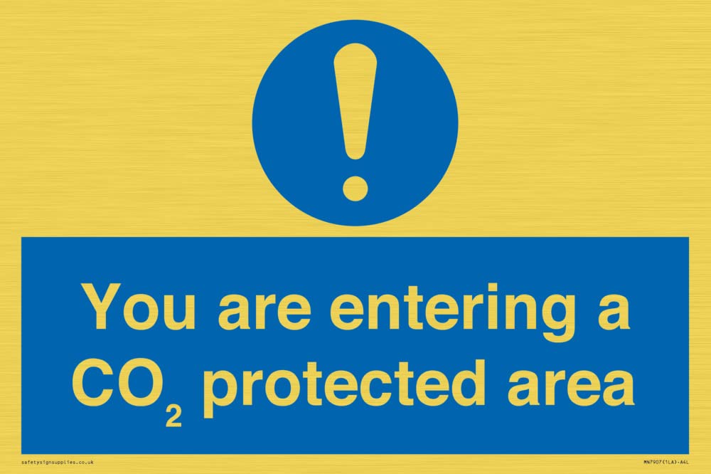 You are entering a COâ‚‚ protected area Sign - 300x200mm - A4L