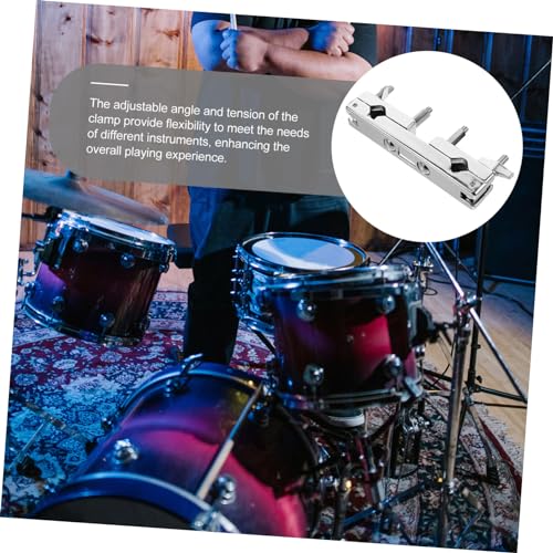 Abrazadera para batería y percusión: soporte para platillos y cowbell, ajuste de ángulo y tensión, fabricada en aleación de zinc miniatura 2