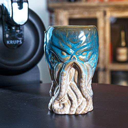 Summit Collection Cthulhu Creature Beer Ceramic Pint Glass 16 Fl Oz Novelty Drinkware (Blue White) #TOP4