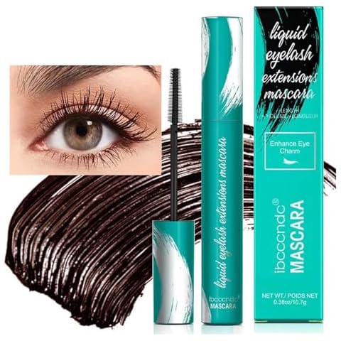 mascara Brown Liquid Lash Extensions Mascara volume and length voluminous lengthening Defining Washable primer eye makeup mascara waterproof and sweatproof Long-Lasting 10.7g/0.38 OZ Cover