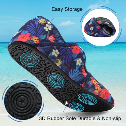 Image of Water Shoes for Women Men Barefoot Beach Swim Aqua Socks Summer Wide Slides Sandals Quick Dry Pool River Sea Sock Shoes