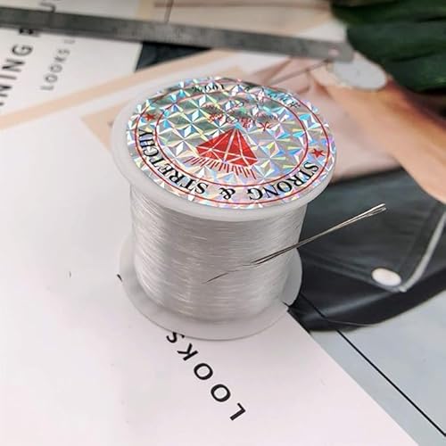 2 Roll Transparent Fishing Thread,Crystal Fishing Line Ultra-Strong Invisible String Clear Nylon Fish Fishing Line Spool Beading String for The Hanging Ornaments,Sew Hobby,Balloons,Bead (0.3mm)