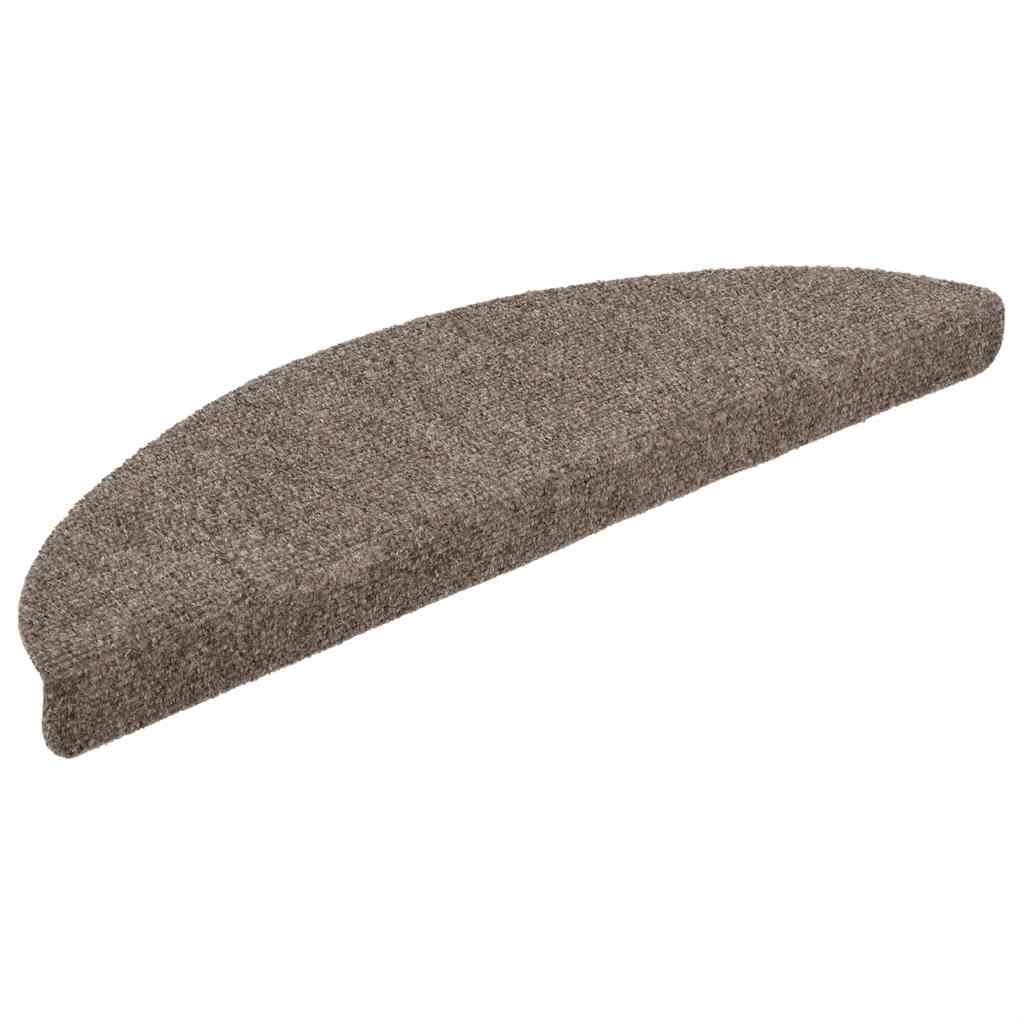 Treppenteppich, selbstklebend, 20 Stück, 56 x 17 x 3 cm, Beige, halbrund
