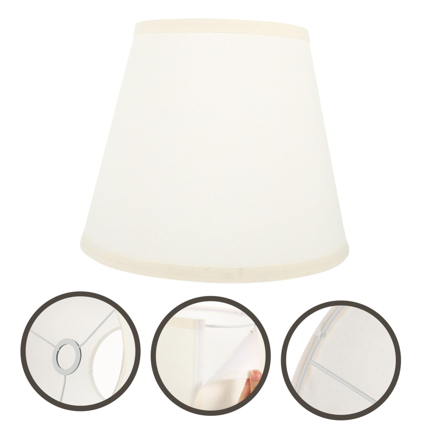 COLLBATH Pantalla de Lámpara de Mesa Moderna de Lino Beige Pantalla de Repuesto Cilíndrica para Lámpara Mesita de Noche Diseño Delicado para Dormitorio y Salón