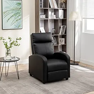 USHA SHRIRAM PU Recliner Sofa | Manual Recliner | Extra Comfortable | Recliner Sofa 1 Seater | Recliner Chair | Single Seater Sofa Chair | Rocking Recliner Chair | Relaxing Sofa Chair | Black