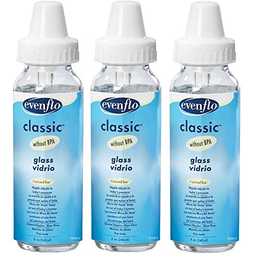 Image of Evenflo 3 Pack Classic Glass Bottle, 8-Ounce