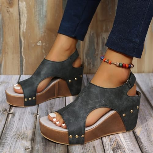 Wedge Sandals for Women 2025 Dressy,Women's Open Toe Buckle Ankle Strap Platform Sandals,Womens Comfy Wedge Orthopedic Sandals Summer Platform Wedges3