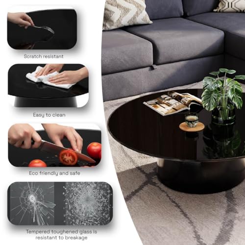 Image of Wakefit Center Table | 1 Yr Warranty | Coffee Table for Living Room Wooden, Tea Table for Living Room Wooden, Sofa Table, Free Installation from Brand, Modern Multi-Functional & Wobble-Free(Santil)