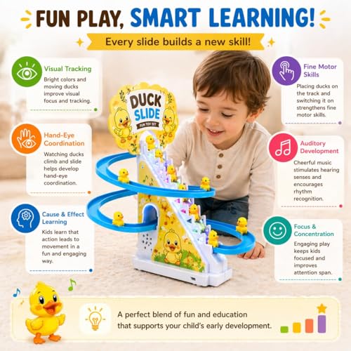 Image of Magicwand Learning Educational Blocks Bus for Toddlers with Push & Pull Function & Xylophone【3 Yrs & Up】【Pack of 1】【Multi-Colored】 (Duck Track Racer)