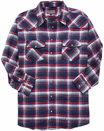 Falcon Bay Big & Tall Men's WESTERN Flannel Plaid Shirt