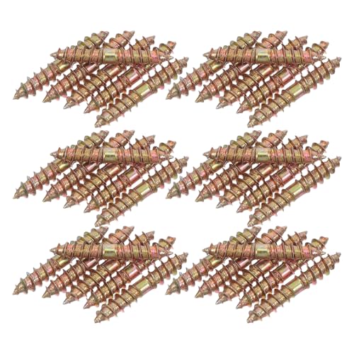 IWOWHERO Tornillos Autorroscantes de Doble Extremo M5 X 30 Mm, 100 Piezas, Tornillo Espiga para Muebles, Conectores de Madera y Metal, Fijación Rápida y Resistente para