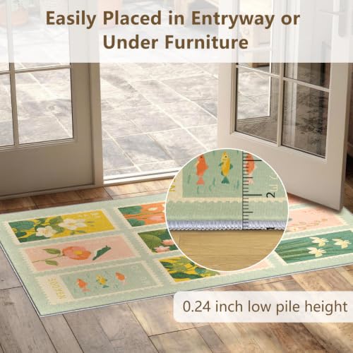 Tapis de chambre cocooning motif oiseaux pour descente de lit
