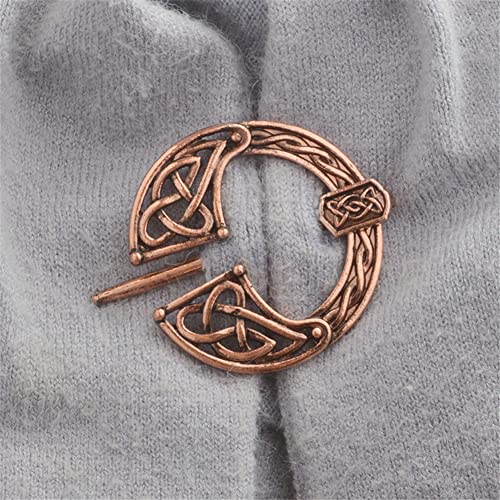 Image of Retro Viking Brooches Cloak Pins Celtic Scarf Shawl Buckle Medieval Clasp Pin Brooch Penannular Brooch for Women Men Jewelry Costume 3Pcs Set
