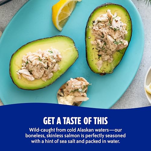 Image of Chicken of the Sea Alaskan Pink Canned Salmon in Water, 40 Ounce Cans, 6-Count - High Protein Skinless & Boneless Wild Caught Salmon - Food Service Size Delicious Wild Salmon for Burgers, Pasta, More