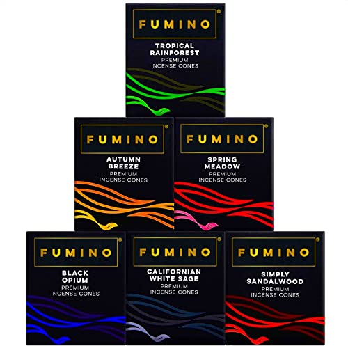 Fumino Lote de 6 Cajas de Conos de Incienso - 120 Conos de Incienso Masala Agarbatti Joss (90 g) - Incienso Cono para Relajación, Meditación - Decoración de Hogar Cover