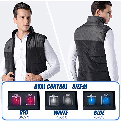 Huizz Chaleco térmico Recargable de Carga USB,S