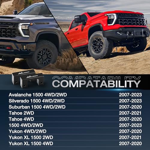 Image of Nilight 1.5 inch Front Leveling Kit for Chevy Avalanche Silverado Suburban 1500 Tahoe Sierra Yukon XL1500 2007 2008 2009 2010 2011 2012 2013 2014 2015 2016 2017 2018 2019 2020 2021 2022 2023