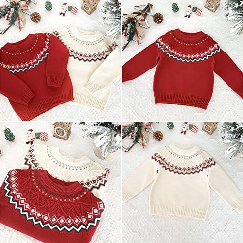 Curipeer Boy's Girl's Cable Knitted Crew Neck Sweater Fall Pullover 1-8Y3